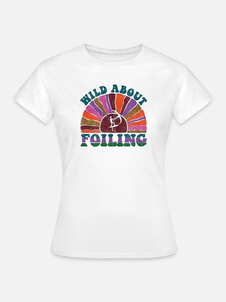 Wild about Foiling - retro sunset - Frauen T-Shirt - Weiß