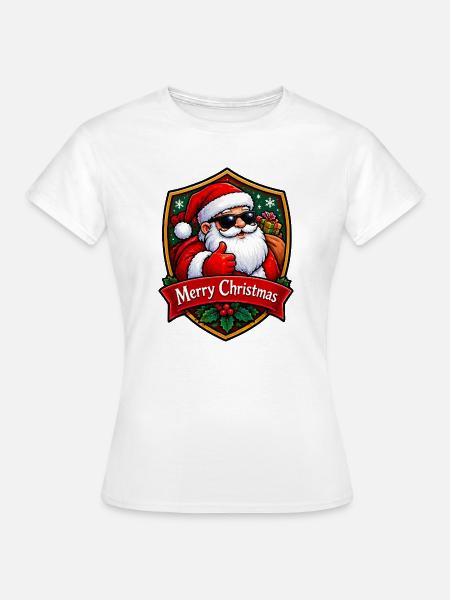 Weihnachts Santa Daumen Hoch Schild - Frauen T-Shirt - Weiß