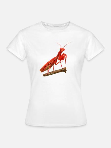 Gottesanbeterin rot - Frauen T-Shirt - Weiß