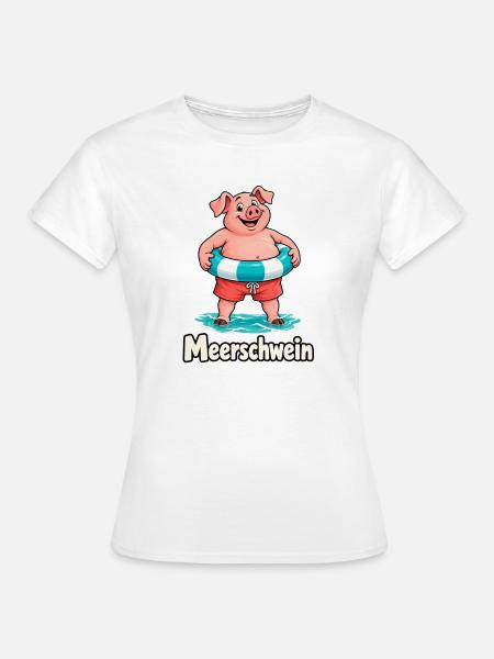 Meerschwein im Urlaub - Frauen T-Shirt - Weiß