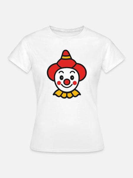 Halloween Clown Gesicht Bunt - Frauen T-Shirt - Weiß