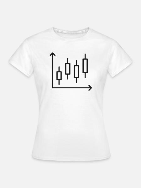 Kerzenhalter-Diagrammlinien-Symbol - Frauen T-Shirt - Weiß