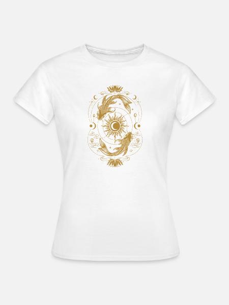 Koi-Sonne-Mond-Gleichgewicht - Frauen T-Shirt - Weiß