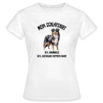 Australian Shepherd Schlafshirt Merle - Frauen T-Shirt - Weiß - Vorne - AI Model Female 172 dark (172cm)