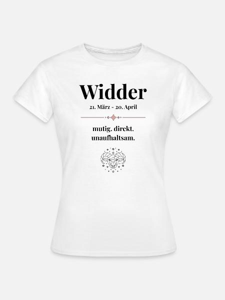Widder Sternzeichen Eigenschaften - Frauen T-Shirt - Weiß