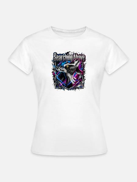 Wolfsruf Neon Geometrie - Frauen T-Shirt - Weiß