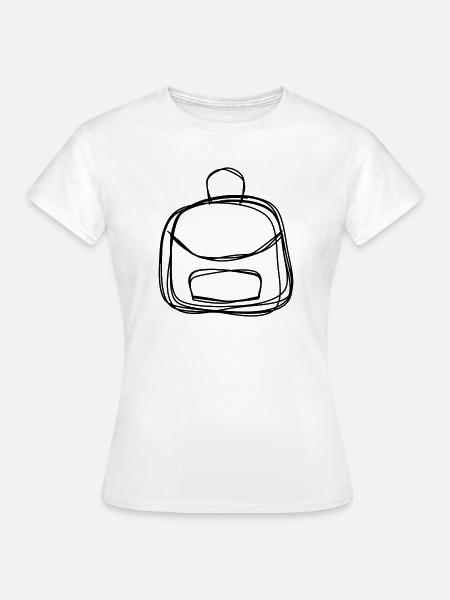 Rucksack handgezeichnet - Frauen T-Shirt - Weiß