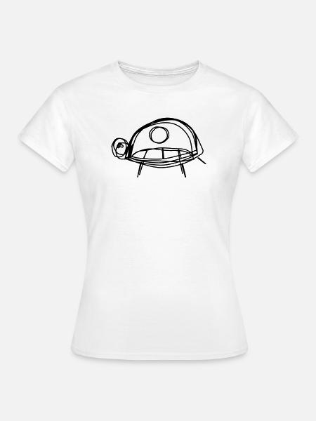 Schildkröte handgezeichnet - Frauen T-Shirt - Weiß