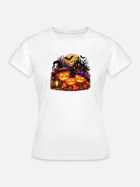 Hexenkürbisse Spuknacht - Frauen T-Shirt - Weiß