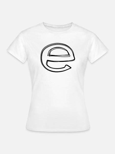 Kleinbuchstabe e handgezeichnet - Frauen T-Shirt - Weiß