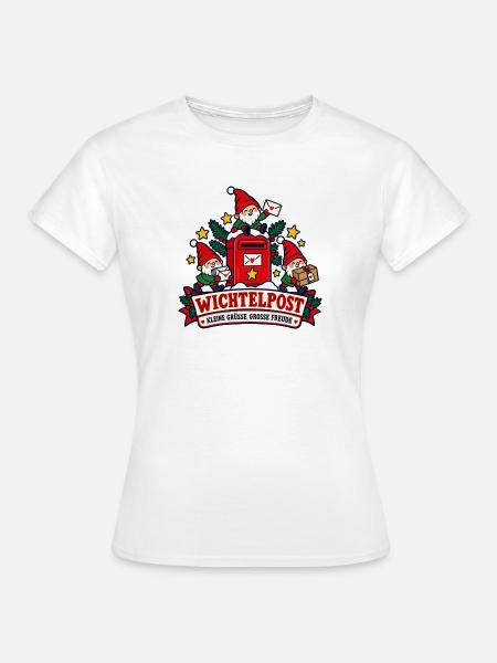 Wichtelpost – Kleine Grüße große Freude - Frauen T-Shirt - Weiß