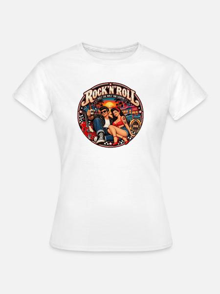 Rock’n’Roll hält die Welt am Laufen - Frauen T-Shirt - Weiß