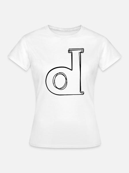 Kleinbuchstabe d handgezeichnet - Frauen T-Shirt - Weiß