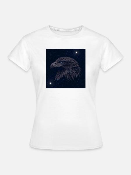 Nachtadler im Sternenhimmel - Frauen T-Shirt - Weiß
