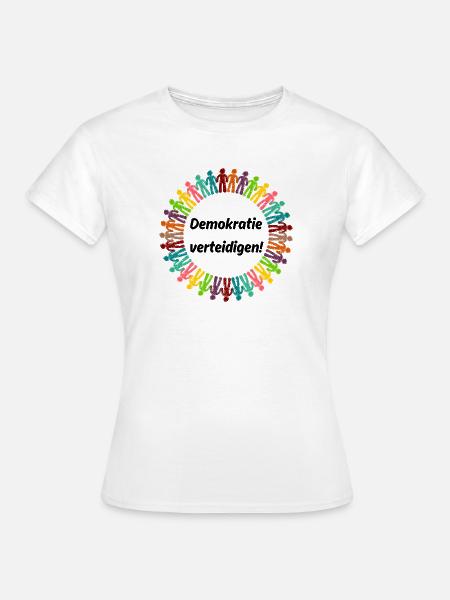 DEMOKRATIE VERTEIDIGEN REGENBOGEN STATEMENT, NOAFD - Frauen T-Shirt - Weiß