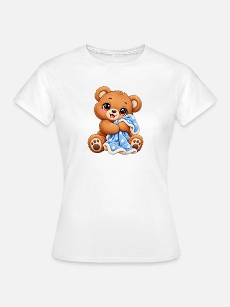 Teddybär mit Kawaii-Decke - Frauen T-Shirt - Weiß