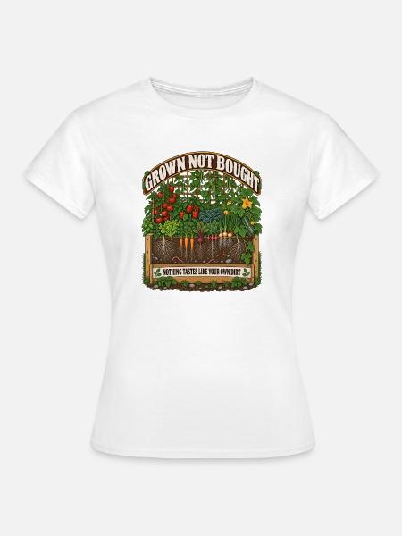 Grown Not Bought Garten-Illustration - Frauen T-Shirt - Weiß