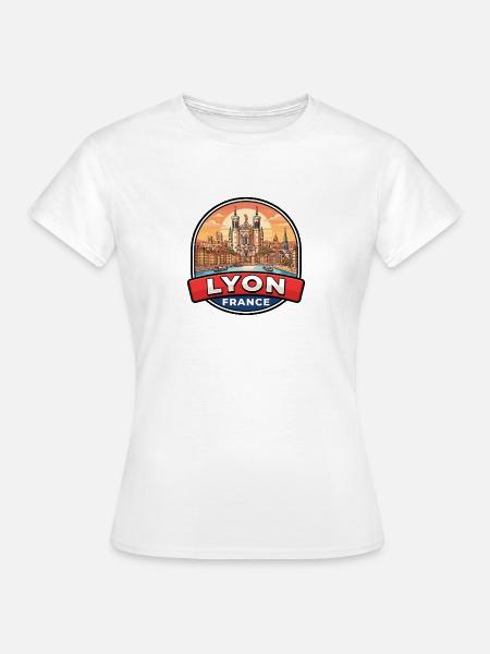 Lyon Frankreich Reiseabzeichen Fourvière-Basilika Geschenk - Frauen T-Shirt - Weiß