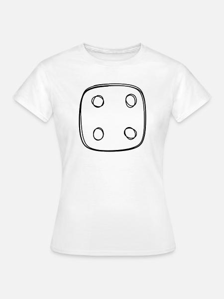 Spielwürfel handgezeichnet - Frauen T-Shirt - Weiß