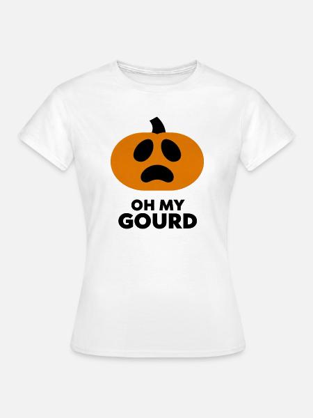 Oh My Gourd: Frightened Pumpkin Icon - Frauen T-Shirt - Weiß