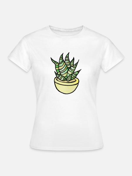 Sukkulenten-Aquarelltopf - Frauen T-Shirt - Weiß