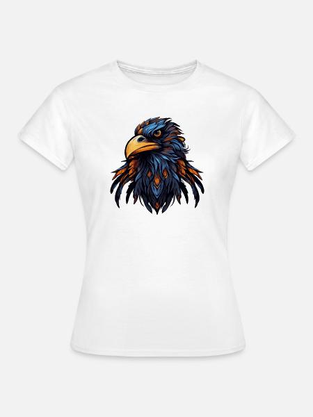 Adler Kopf Bunt Illustration - Frauen T-Shirt - Weiß