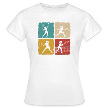 Retro Tennisspielerin Vintage Grunge Design - Frauen T-Shirt - Weiß - Vorne - AI Model Female 172 dark (172cm)