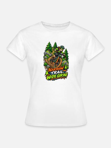 Enge Pfad, breites Grinsen - Frauen T-Shirt - Weiß