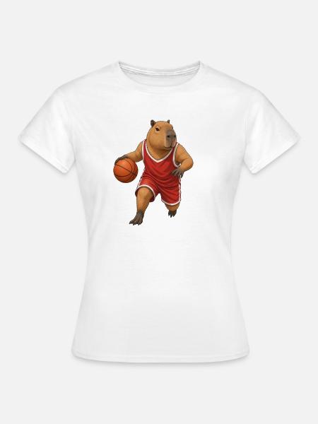 Capybara spielt Basketball - Frauen T-Shirt - Weiß