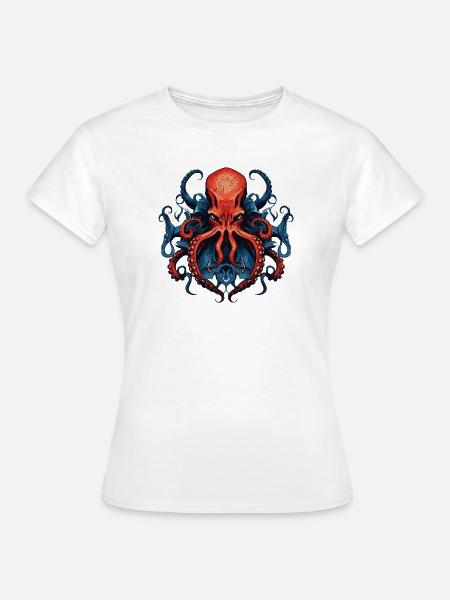 Oktopus Krake Bunt Illustration - Frauen T-Shirt - Weiß