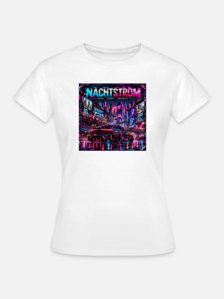 Nachtstrom Neonstadt - Frauen T-Shirt - Weiß