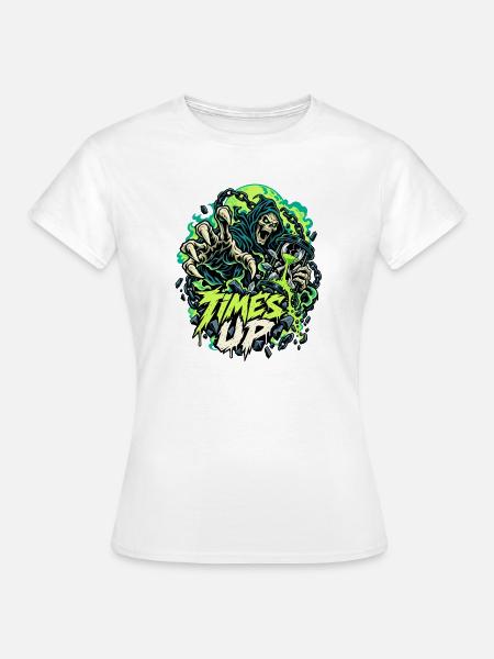 Times Up Neon Sensenmann - Frauen T-Shirt - Weiß