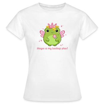 Magie ist mein Plan B - Frosch Fee mit Zauberstab - Frauen T-Shirt - Weiß - Vorne - AI Model Female 172 dark (172cm)