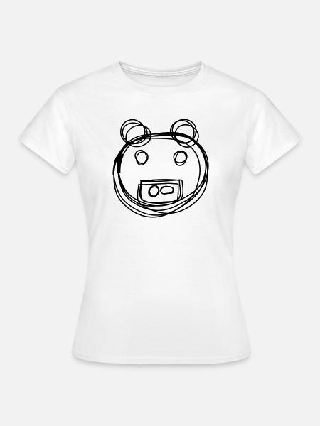 Nilpferd handgezeichnet - Frauen T-Shirt - Weiß