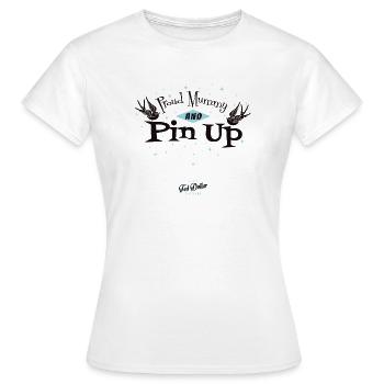 Stolze Mama & Pin-Up – Rockabilly-Mama - Frauen T-Shirt - Weiß - Vorne - AI Model Female 172 dark (172cm)