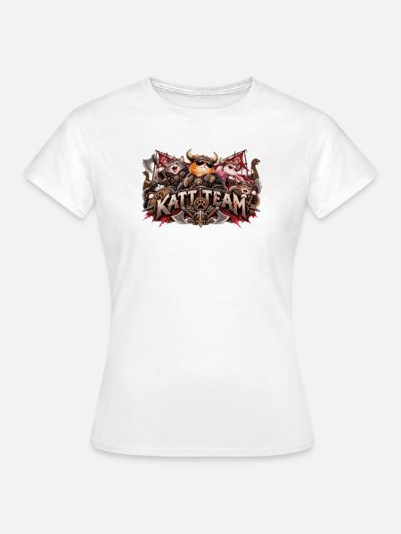 Katzenteam Wikingerkrieger - Frauen T-Shirt - Weiß