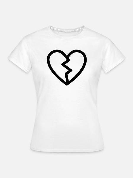 gebrochenes Herz - Frauen T-Shirt - Weiß