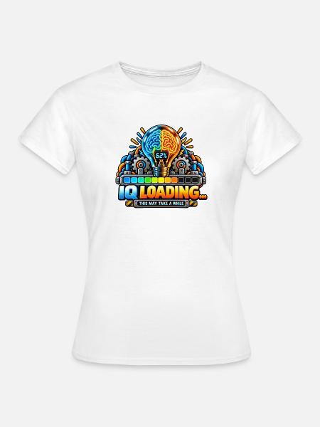 IQ Loading Gehirn Neon Design - Frauen T-Shirt - Weiß