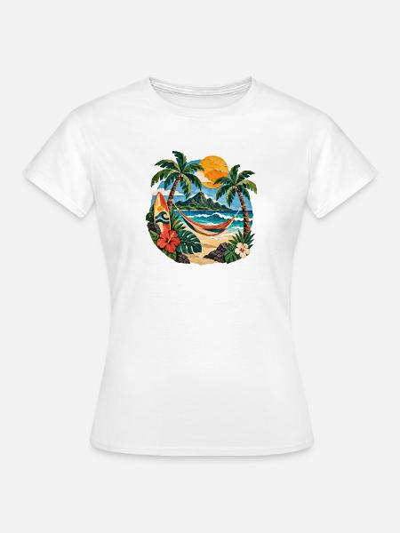 Inseltraum Strandhimmel Hängematte - Frauen T-Shirt - Weiß