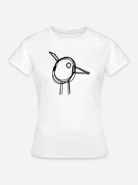 Storch handgezeichnet - Frauen T-Shirt - Weiß