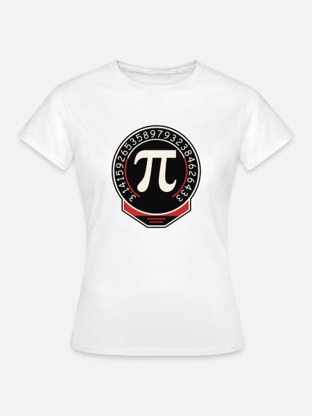 Pi Symbol Badge Ziffernring - Frauen T-Shirt - Weiß