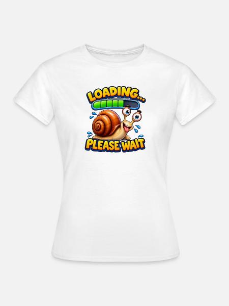 Lustige Ladeschnecke - Frauen T-Shirt - Weiß