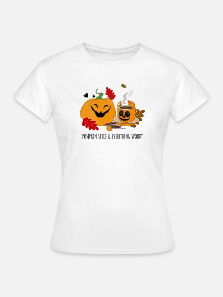 Pumpkin Smile Cozy Cup Halloween - Frauen T-Shirt - Weiß
