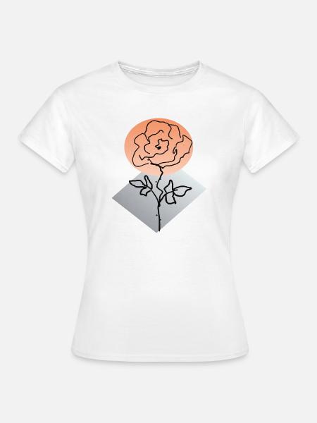 Rosenumrisse vor staubigem Hintergrund - Frauen T-Shirt - Weiß