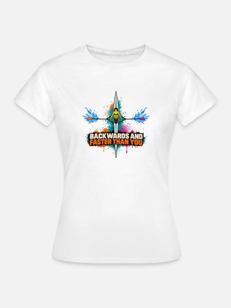 Ruder-Sprint: Rückwärts schneller - Frauen T-Shirt - Weiß