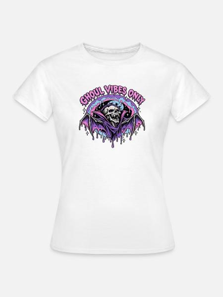 Ghoul Vibes Bat Halloween - Frauen T-Shirt - Weiß