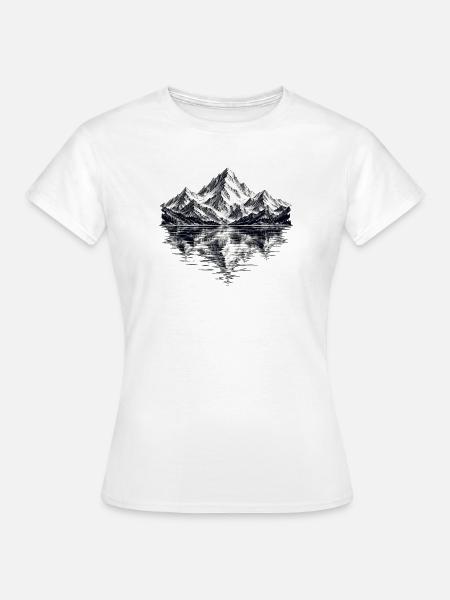 Schneeberge Spiegelbild - Frauen T-Shirt - Weiß