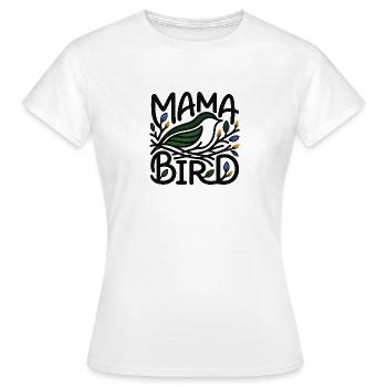 Mama Bird – Minimalistischer skandinavischer Stil - Frauen T-Shirt - Weiß - Vorne - AI Model Female 172 dark (172cm)