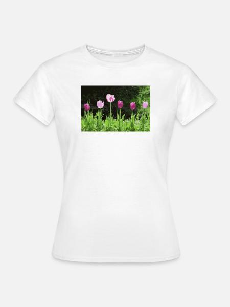 Tulpen im Frühling - Frauen T-Shirt - Weiß