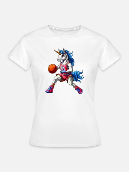 Einhorn Basketball - Frauen T-Shirt - Weiß